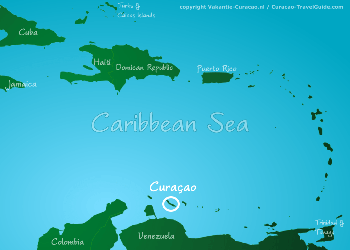 Location Curaçao in the Caribbean